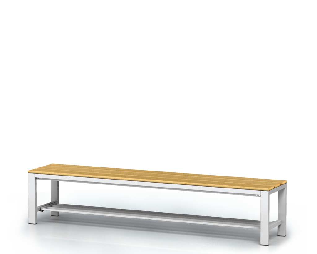 Benches with beech sticks -  with a reclining grate 420 x 2000 x 400